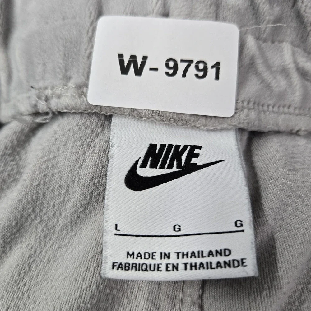 Nike Air Women Activewear Pants L Gray Sweats Velour Flared Swoosh Allover READ